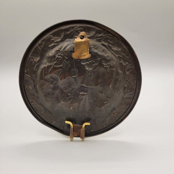 Coppercraft Guild Wall Plaque Pot Holder Hunting Scene Repousse Copper Metal 2 - Picture 4 of 7